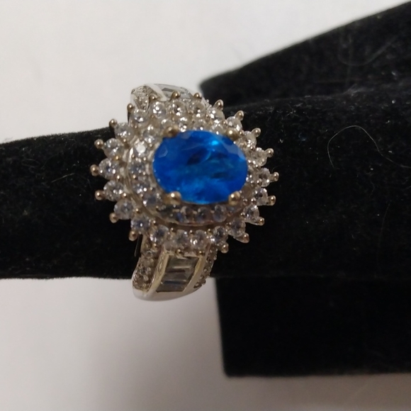 Stamped .925 Neon Apatite and Zircon Ring4.7 and 5.7 Grams